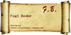 Fogl Bodor névjegykártya